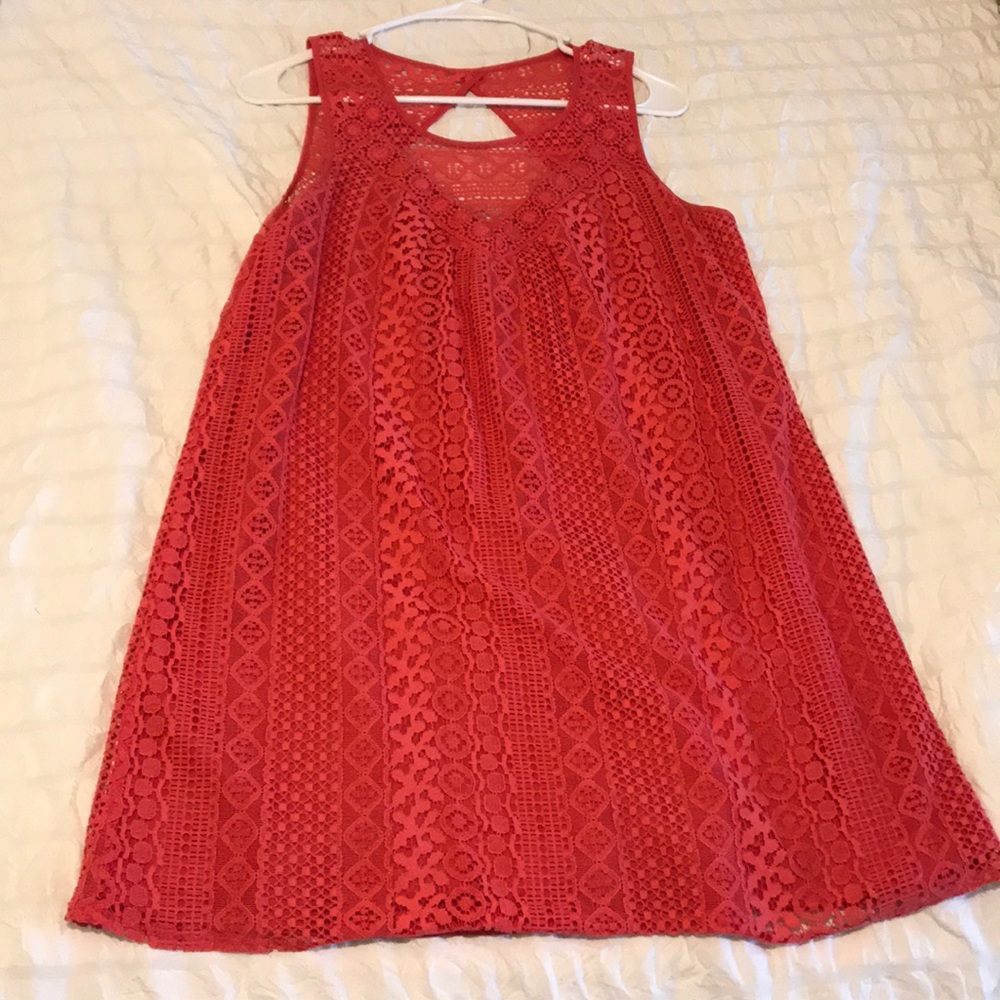 Lace pink dress